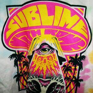 sublime with rome new 2024 tour psychedelic L woman tie die tee - reggae ska
